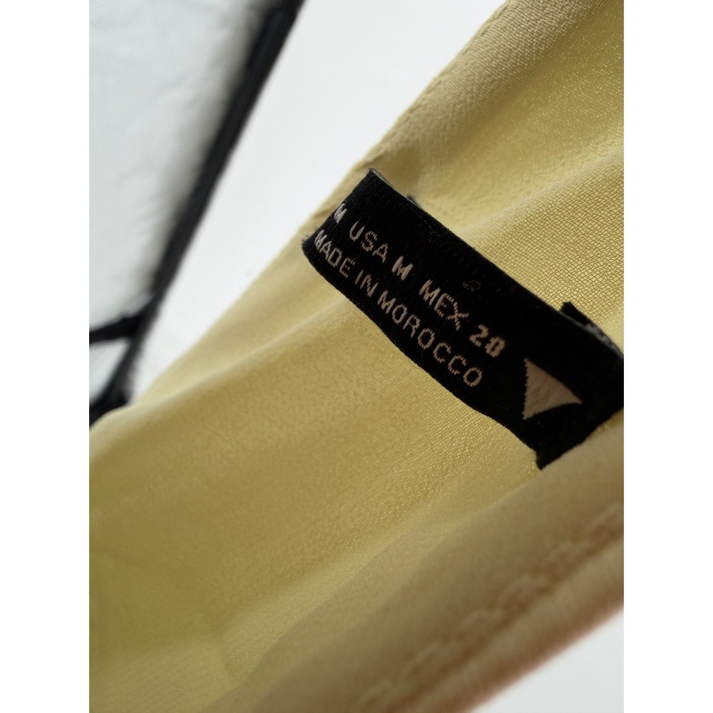 Zara Womens Medium Champagne Satin Open Back Bow Tie Sleeveless Blouse Cream M - Picture 3 of 3